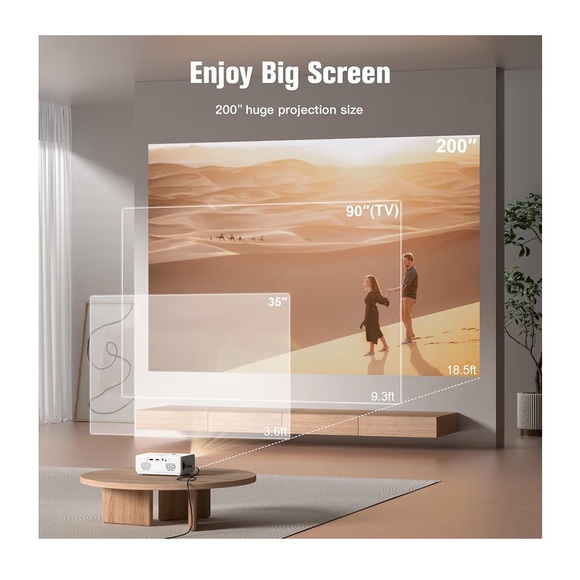 Auking White Projector with Remote - Picture 3 of 11